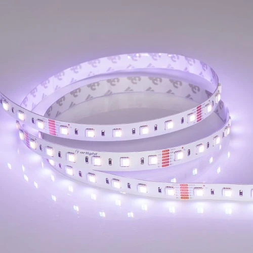 Светодиодная Лента RT-B60-12mm 24V RGBW-MIX-5-in-1 (20 W/m, IP20, 5060, 5m) (Arlight, Открытый)
