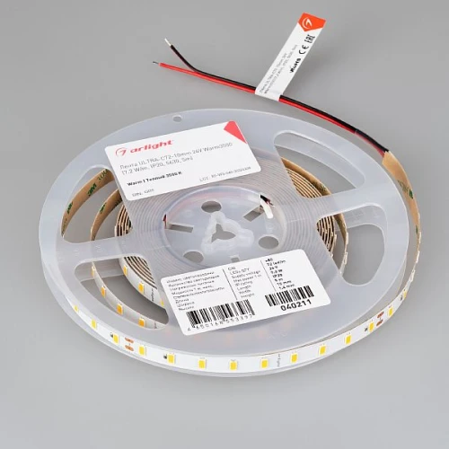 Светодиодная Лента ULTRA-C72-10mm 24V Warm3500 (7.2 W/m, IP20, 5630, 5m) (Arlight, высок.эфф.200 лм/Вт)