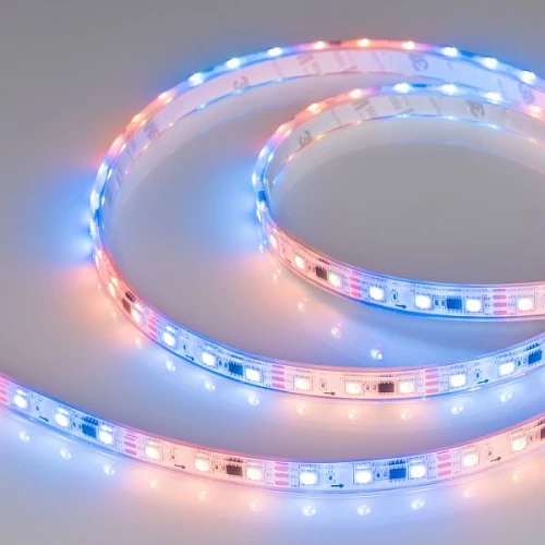 Светодиодная Лента герметичная SPI-P-B60-12mm 12V RGB-PX3 (14.4W/m, IP66, 5060, 5m) (Arlight, бегущий огонь)