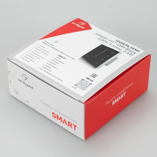 Панель Sens SMART-P17-DIM Black (230V, 4 зоны, 2.4G) (Arlight, IP20 Пластик, 5 лет)