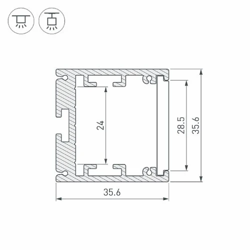 Профиль SL-ARC-3535-D1500-N90 SILVER (1180мм, дуга 1 из 4) (Arlight, Алюминий)