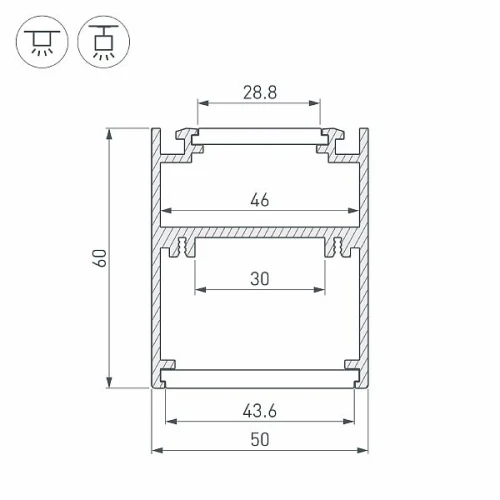 Профиль SL-ARC-5060-D1500-A90 BLACK (дуга 1 из 4) (Arlight, Алюминий)