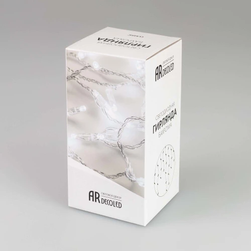 Светодиодная гирлянда ARD-EDGE-CLASSIC-2400x600-CLEAR-88LED-MILK-FLASH Warm (230V, 6W) (Ardecoled, IP65)