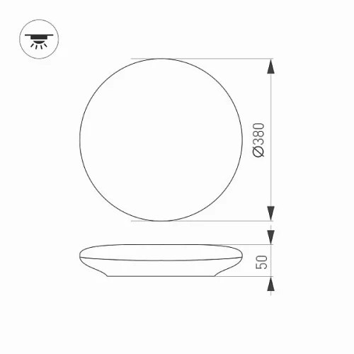 Светильник CL-FRISBEE-MOTION-R380-25W Warm3000 (WH, 180 deg, 230V) (Arlight, IP54 Пластик, 3 года)