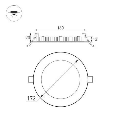 Светильник DL-172M-15W Warm White (Arlight, IP40 Металл, 3 года)