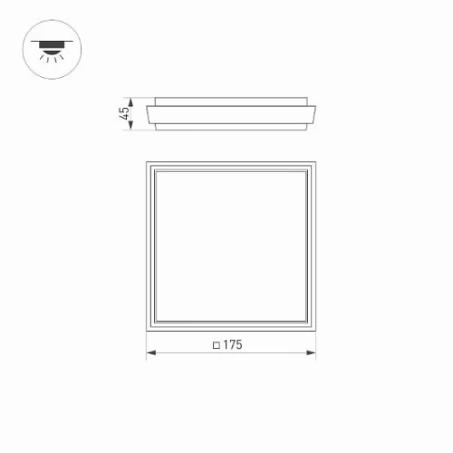 Светильник LGD-AREA-S175x175-10W Warm3000 (GR, 110 deg, 230V) (Arlight, IP54 Металл, 3 года)