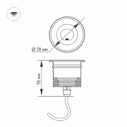 Светильник LTD-GROUND-TILT-R80-9W Warm3000 (SL, 60 deg, 230V) (Arlight, IP67 Металл, 3 года)
