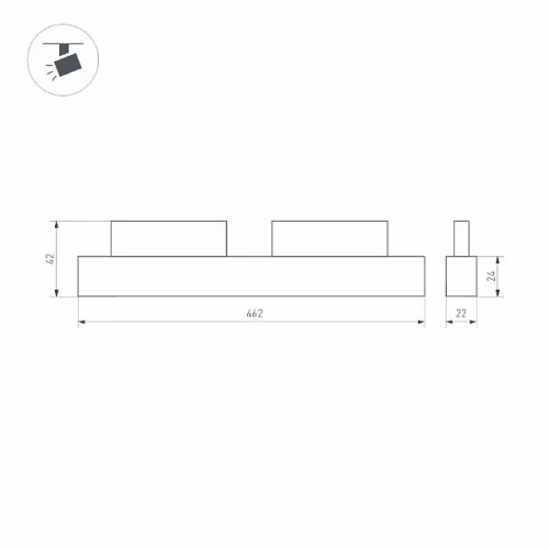 Светильник MAG-ORIENT-FLAT-L465-16W Day4000 (BK, 80 deg, 48V) (Arlight, IP20 Металл, 5 лет)
