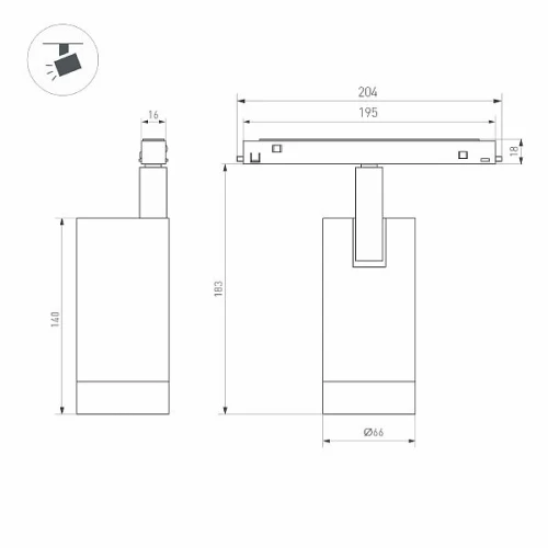 Светильник MAG-ORIENT-SPOT-R65-20W Warm3000 (BK, 24 deg, 48V, DALI) (Arlight, IP20 Металл, 5 лет)