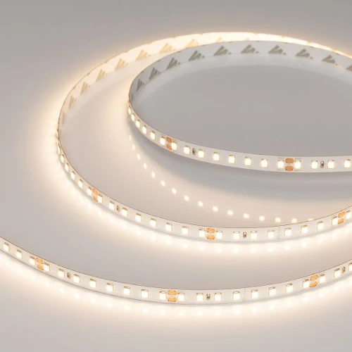 Светодиодная Лента RT-A128-8mm 24V Warm3000 (9.6 W/m, IP20, 2835, 5m) (Arlight, высок.эфф.150 лм/Вт)