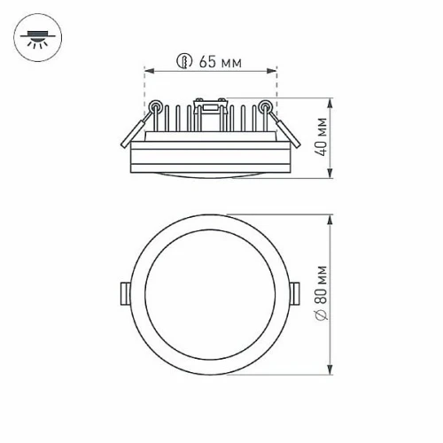 Светодиодная панель LTD-85SOL-5W Warm White (Arlight, IP44 Пластик, 3 года)