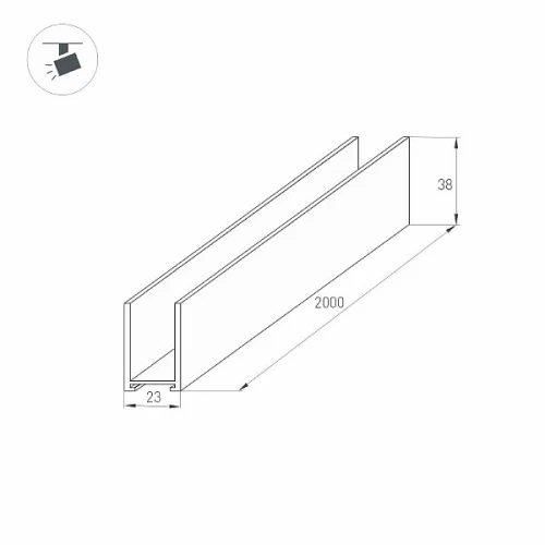Трек MAG-TRACK-2538-2000 (BK) (Arlight, IP20 Металл, 3 года)