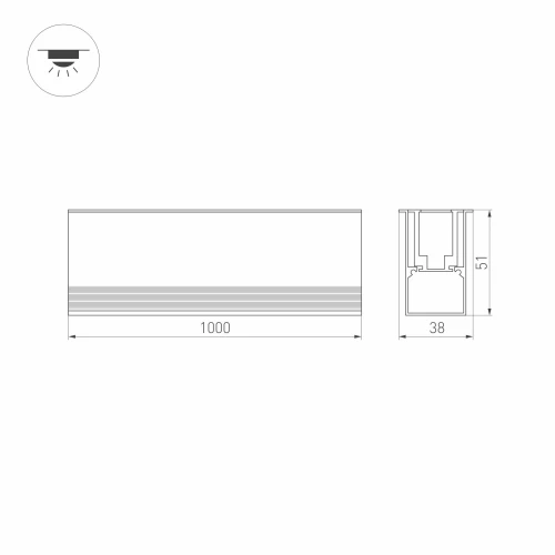 Светильник ART-LUMILINE-3351-1000-24W Warm3000 (SL, 120 deg, 24V) (Arlight, IP67 Металл, 3 года)