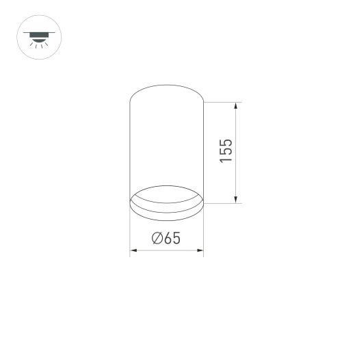 Корпус SP-POLO-SURFACE-R65 (WH, 1-3, 200mA) (Arlight, IP20 Металл, 5 лет)