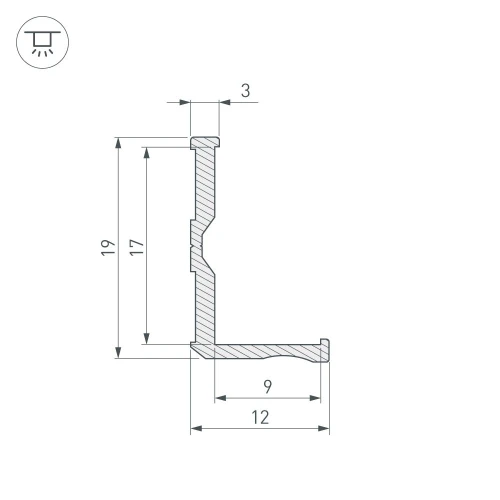 Профиль ALM-BASE-H12-2000 ANOD (Arlight, Алюминий)
