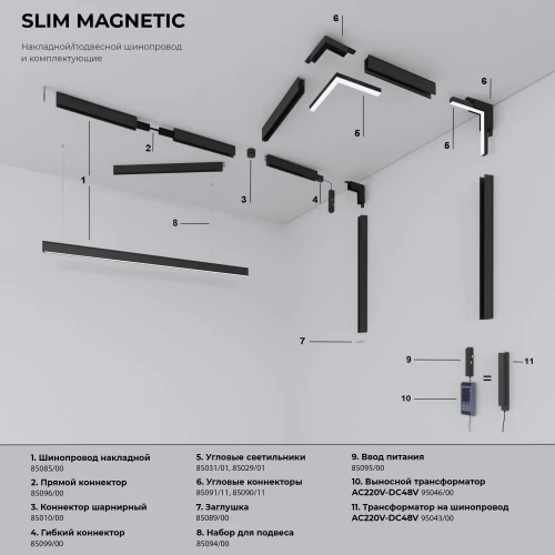 Slim Magnetic Трековый светильник 26W 4000K Most чёрный 85523/01