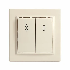 Переключатель 2-клавишный STEKKER  PSW10-9008-02, 250В, 10А, серия Эрна, слоновая кость , 39920