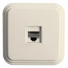 Розетка компьютерная 1-местная STEKKER, PST00-21-20 (РК8-01-БЖ), RJ-45, IP20, слоновая кость , 49062