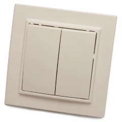 Выключатель 2-клавишный, STEKKER, PSW10-9004-02, 250В, 10А, серия Эрна, слоновая кость , 39231