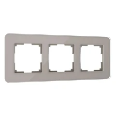Рамка из стекла на 3 поста Elite дымчатый W0032417