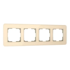 Рамка из стекла на 4 поста Elite айвори W0042443